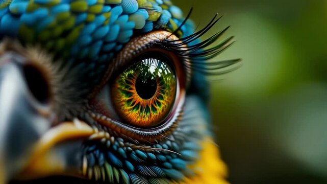 peacock eyes close up
