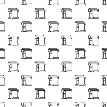Plotter machine printing equipment creating a seamless pattern on white background