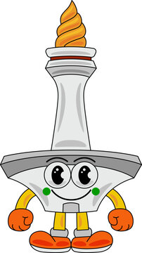 Monas Mascot Cartoon Vector Illustration