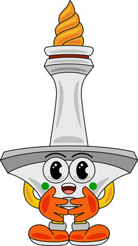 Monas Mascot Cartoon Vector Illustration
