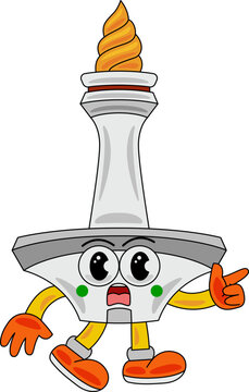Monas Mascot Cartoon Vector Illustration