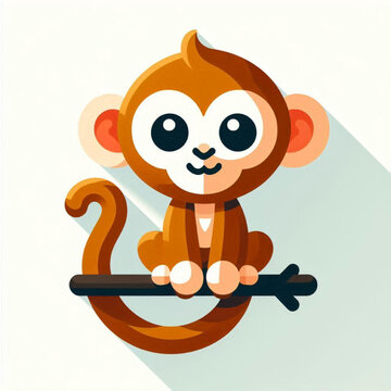 Cute Little Monkey Vector Illustration