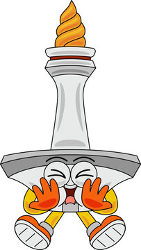 Monas Mascot Cartoon Vector Illustration
