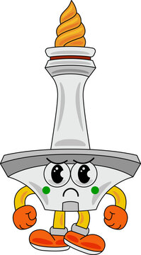 Monas Mascot Cartoon Vector Illustration