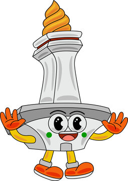 Monas Mascot Cartoon Vector Illustration