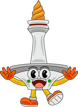 Monas Mascot Cartoon Vector Illustration