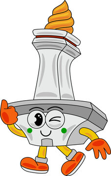 Monas Mascot Cartoon Vector Illustration