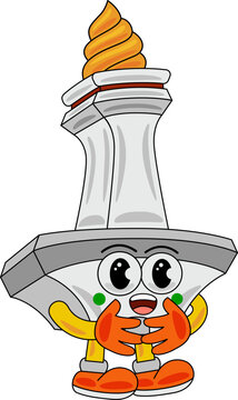 Monas Mascot Cartoon Vector Illustration