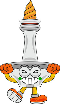 Monas Mascot Cartoon Vector Illustration