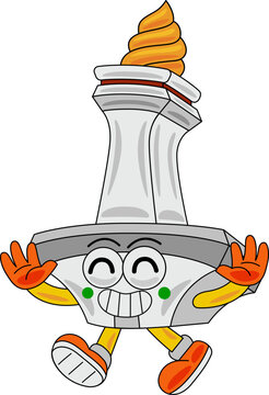 Monas Mascot Cartoon Vector Illustration