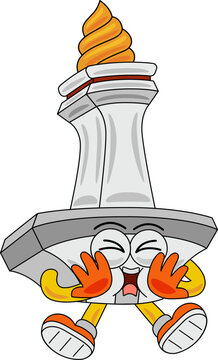 Monas Mascot Cartoon Vector Illustration