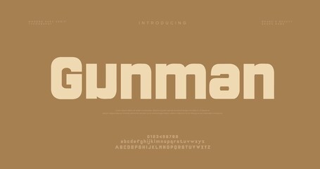 A lone gunman in a dramatic pose with a brown background © Font