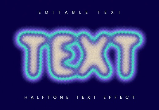 Halftone Text Effect Design
