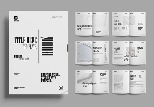 Modern Monochrome Editorial Magazine Template with Clean Layout Design