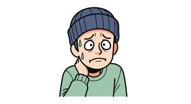 Concerned person cartoon illustration