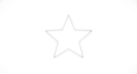 Obraz premium minimalist white five-pointed star outline on transparent background