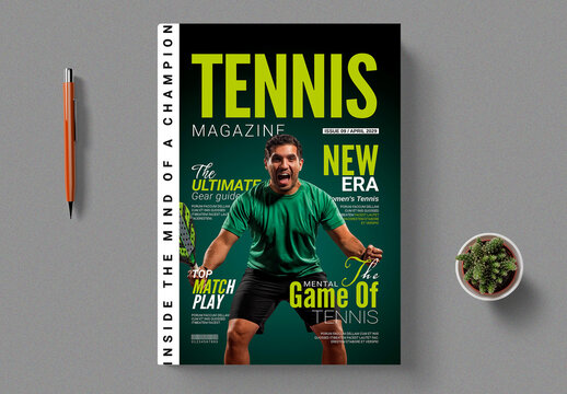 Tennis Sport Magazine Cover Layout