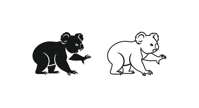 Koala Illustration Cute vs Classic Designs Vector