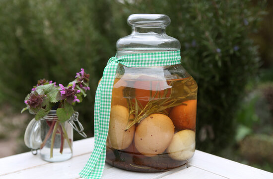 Soleier im Glas mit Schleife