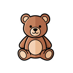 Obraz premium Cute Teddy Bear Icon - Adorable Cartoon Toy for Kids and Playtime