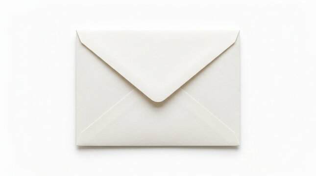 A flat mail envelope icon isolated on white, simple e-mail symbol, clean efficient atmosphere, ultra-realistic, no logos.