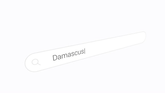 Entering Damascus Into a Search Engine - Close Up