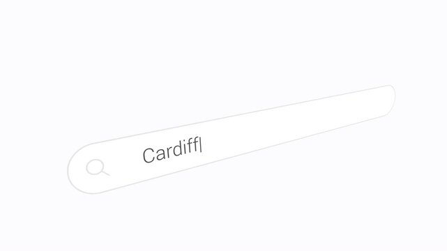 Inputting Cardiff Into an Online Search Tool - Close Up