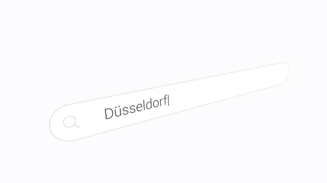 Typing D&uuml;sseldorf Into the Search Engine - Close Up
