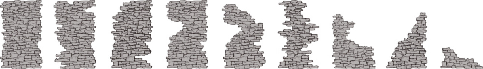 Fototapeta premium Design of ancient broken pillards draw