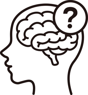 Dementia brain memory loss icon medical illustration
