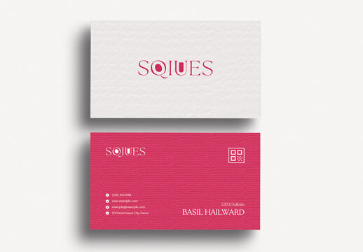 Elegant Minimal Pink Corporate Business Card Branding Identity Template