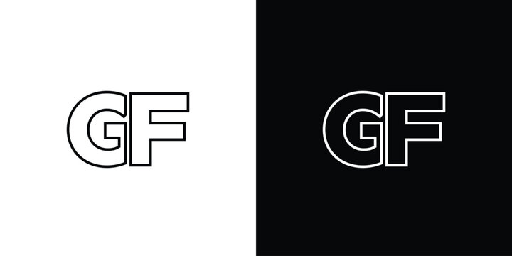 Letter G and F, GF logo design template. Minimal monogram initial based logotype.