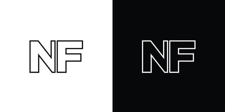 Letter N and F, NF logo design template. Minimal monogram initial based logotype.
