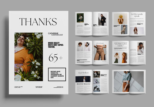 Minimal Fashion Magazine Layout Template with Clean Editorial Design Elegant and Lifestyle Photography Tips