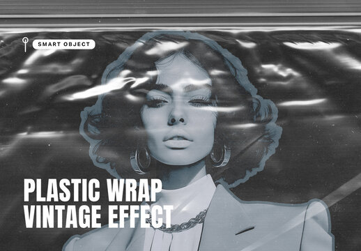 Vintage Plastic Wrap Overlay Photo Effect Template