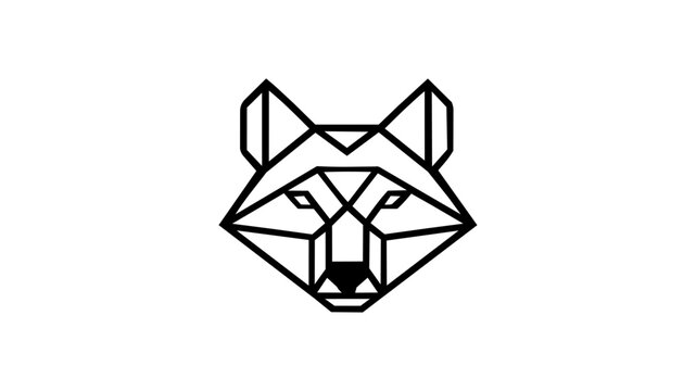 Geometric wolf head logo, polygonal animal portrait vector illustration