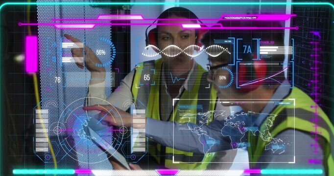 Animation of data processing over diverse workers in server room