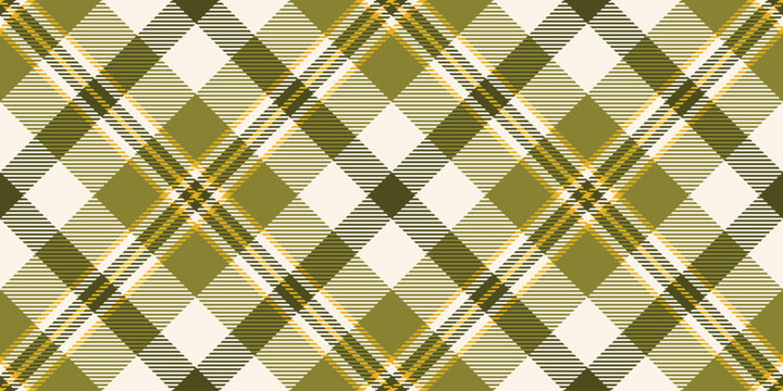 Pixel pattern seamless vector, deluxe plaid background texture. Wide fabric textile check tartan in linen and yellow colors.