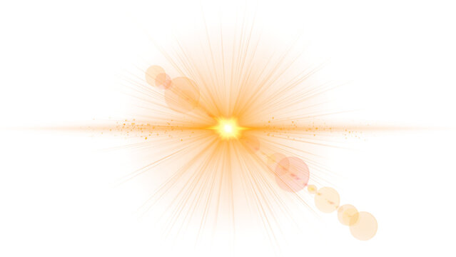 sunlight rays with golden glitter shining stars dust and  lens flare on transparent background,png new year and christmas,isolated social media design element