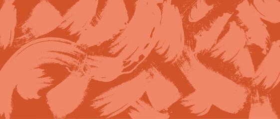 A vibrant orange background with a unique abstract feather pattern © Samiha