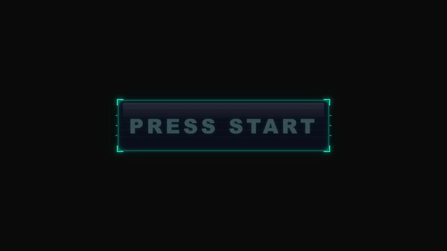 Press Start Button - Glowing Neon Retro Gaming Start Screen