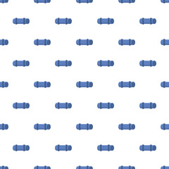 Naklejka premium Blue rolled yoga mats form a seamless pattern on a white background