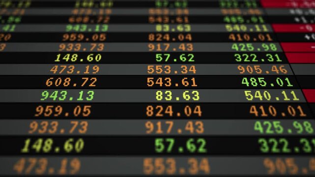 Numbers of data price moving plus and minus financial stock economy market, report investment financial, information trade concept