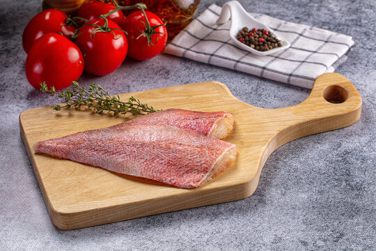 Raw red sea perch fillet