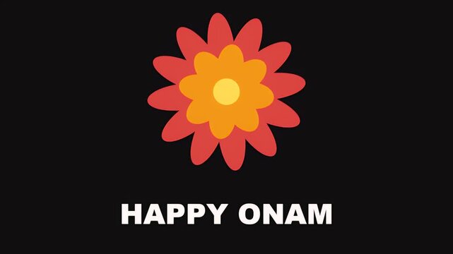 A colorful flower illustration representing the traditional Indian harvest festival of Happy Onam celebration