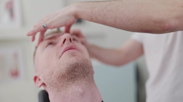 Professional eyebrow threading at a beauty salon
