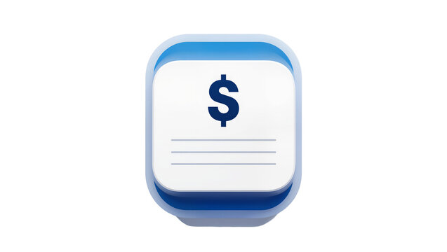 Rounded payment card with dollar sign and blank lines