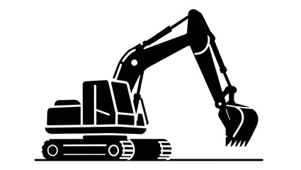 Black Excavator Machinery Construction Equipment Silhouette © Gabriela