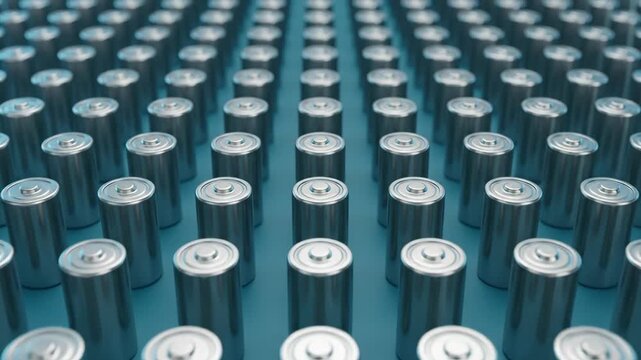 Battery electric vehicle pack sustainability innovation energy power future technology featuring modern metal battery cell rows and array with lithium cylinder electrodes for renewable grid storage