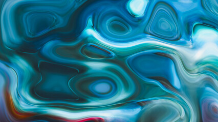 Fototapeta premium Vibrant Colorful Liquid Marble Abstract Background with Swirling Paint Texture